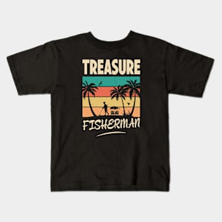 Treasure Fisherman - Funny Metal Detecting for Dad Humor Kids T-Shirt